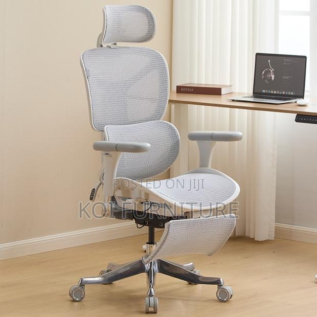 Office Chairs; White High Back Orthopedic Ergonomic Chair - thumbnail 7