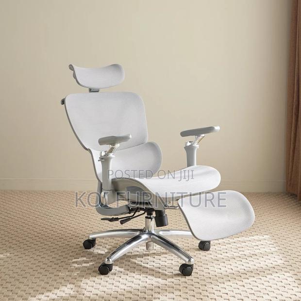 Office Chairs; White High Back Orthopedic Ergonomic Chair - thumbnail 8