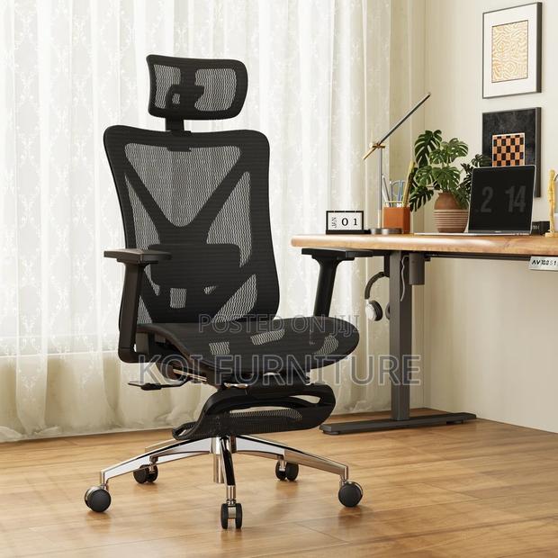 Office Chair : Orthopedic High-Back Ergonomic Chair With Footrest,