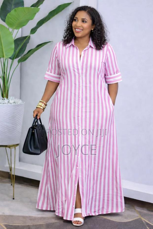 Stripped Poly Cotton Dress - main view