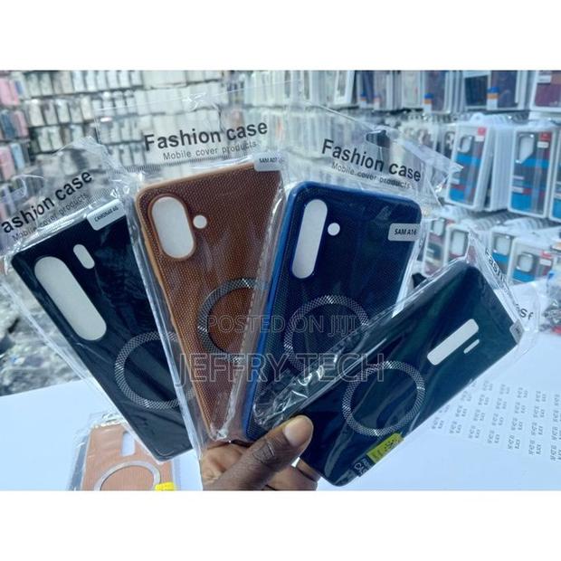 Samsung Leather Textured Magsafe Case for Galaxy A16 – Slim Faux Leath