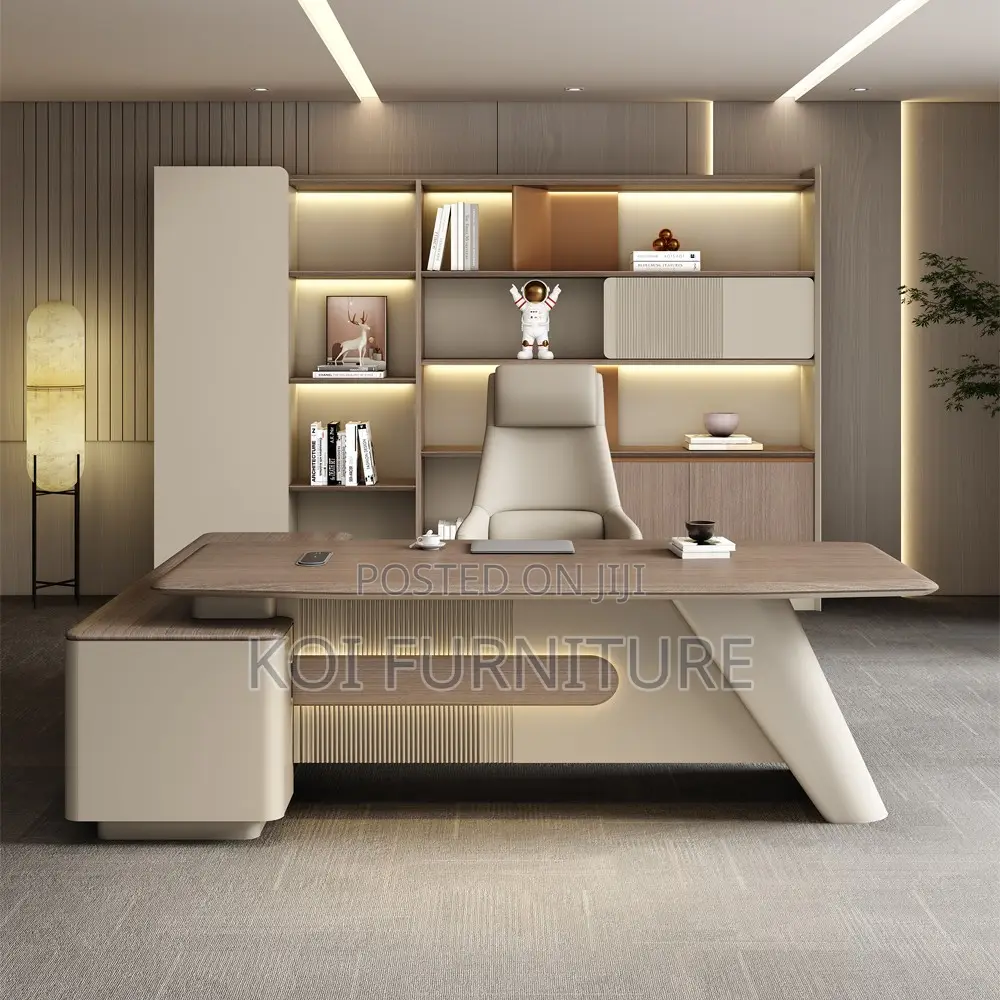 Office Desk : 1.8m Modern Luxury Executive Office Desk Set