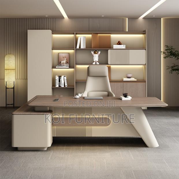 Office Desk : 1.8m Modern Luxury Executive Office Desk Set