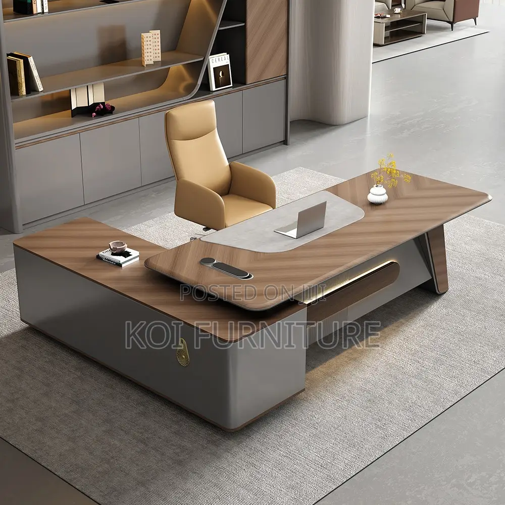 Office Desk : 1.8m Modern Luxury Executive Office Desk Set