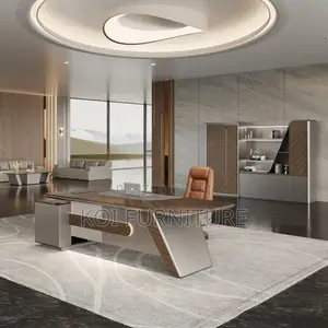 Office Desk : 1.8m Modern Luxury Executive Office Desk Set