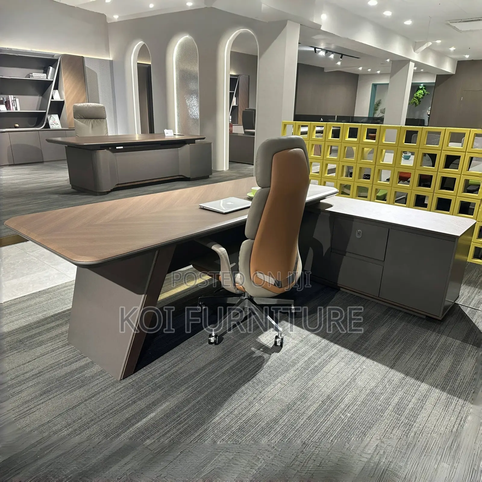 Office Desk : 1.8m Modern Luxury Executive Office Desk Set