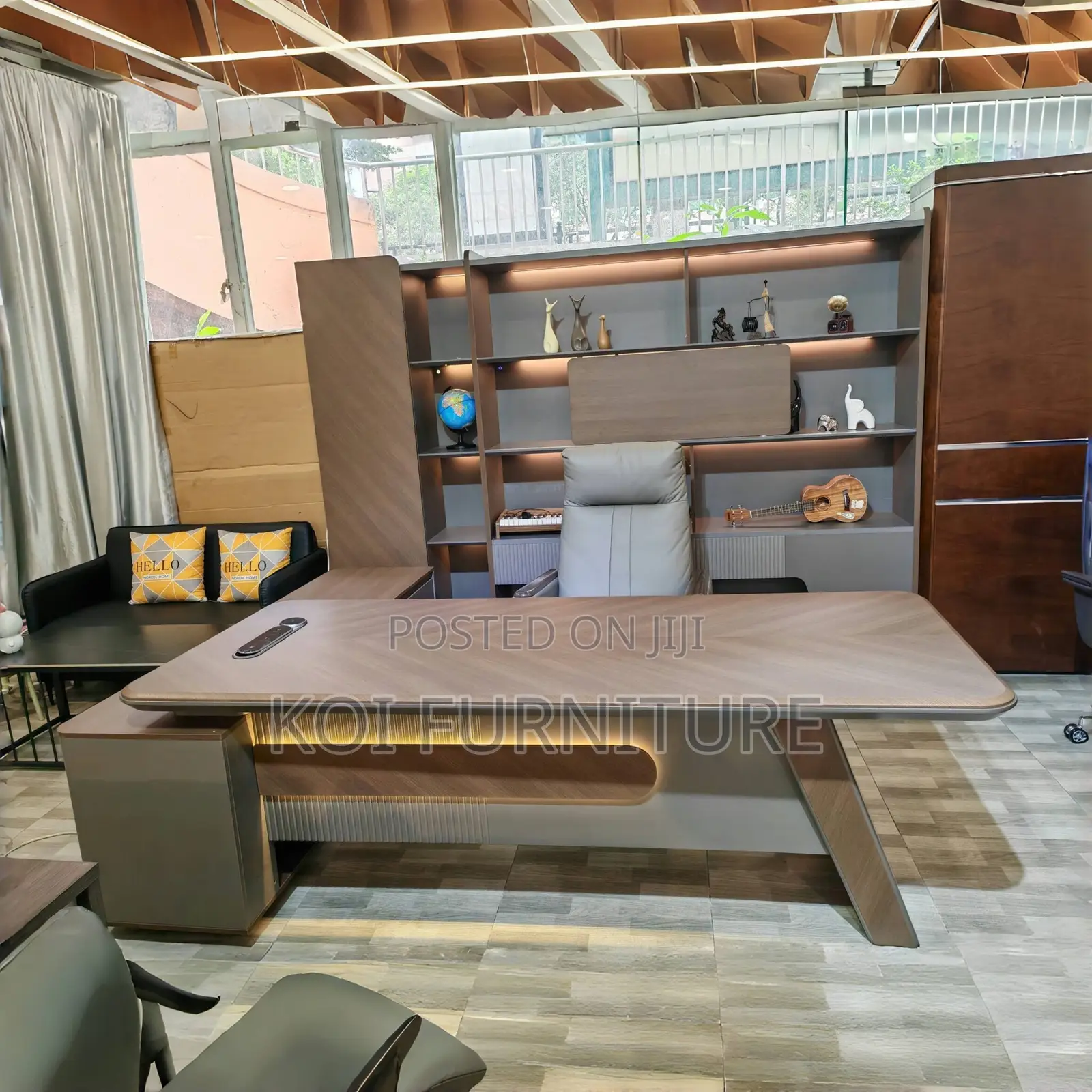 Office Desk : 1.8m Modern Luxury Executive Office Desk Set