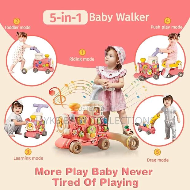 5-in-1 Baby Walker Train – Helps Babies Learn to Walk Play - thumbnail 4