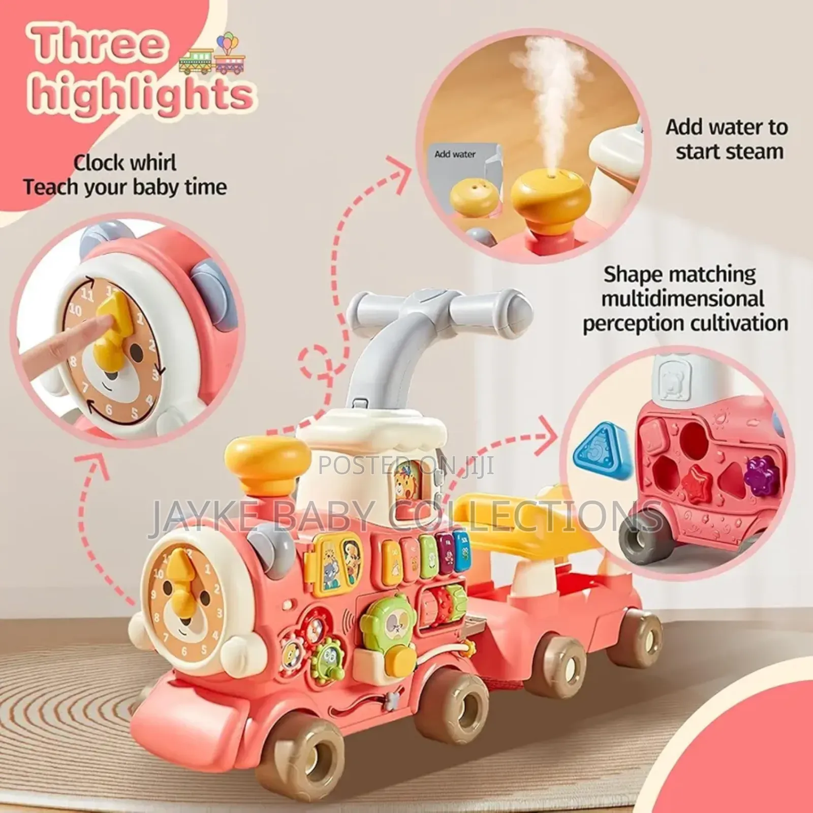 5-in-1 Baby Walker Train – Helps Babies Learn to Walk Play