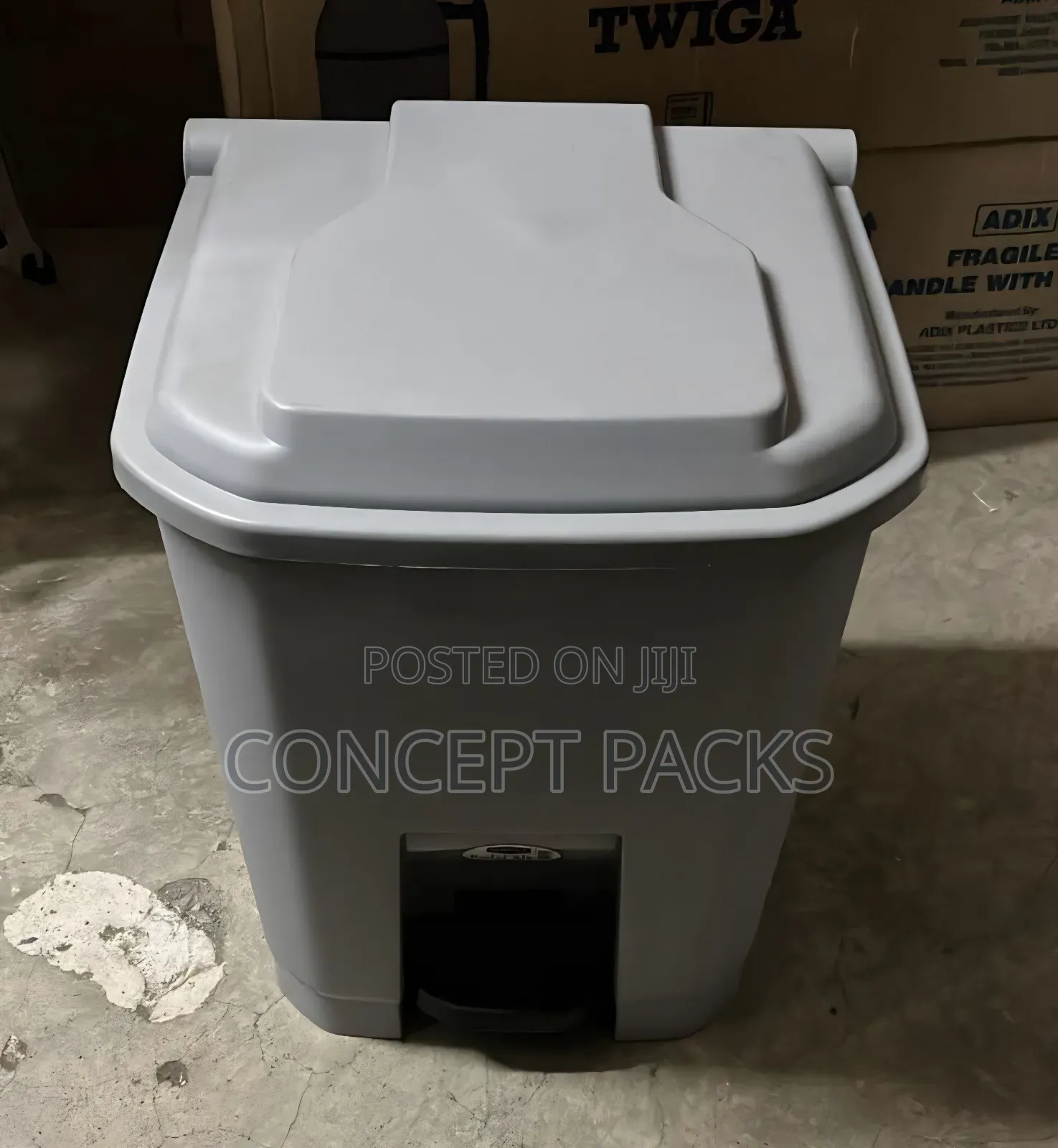 50l Grey Kenpoly Waste Pedal Bin.