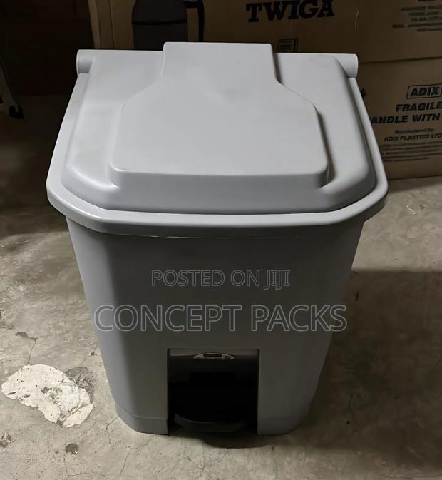 50l Grey Kenpoly Waste Pedal Bin.