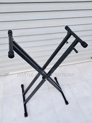 Adjustable Metallic Keyboard Double Stand