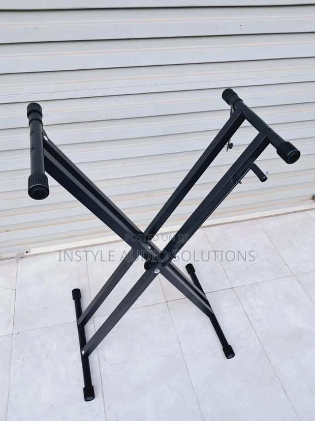 Adjustable Metallic Keyboard Double Stand