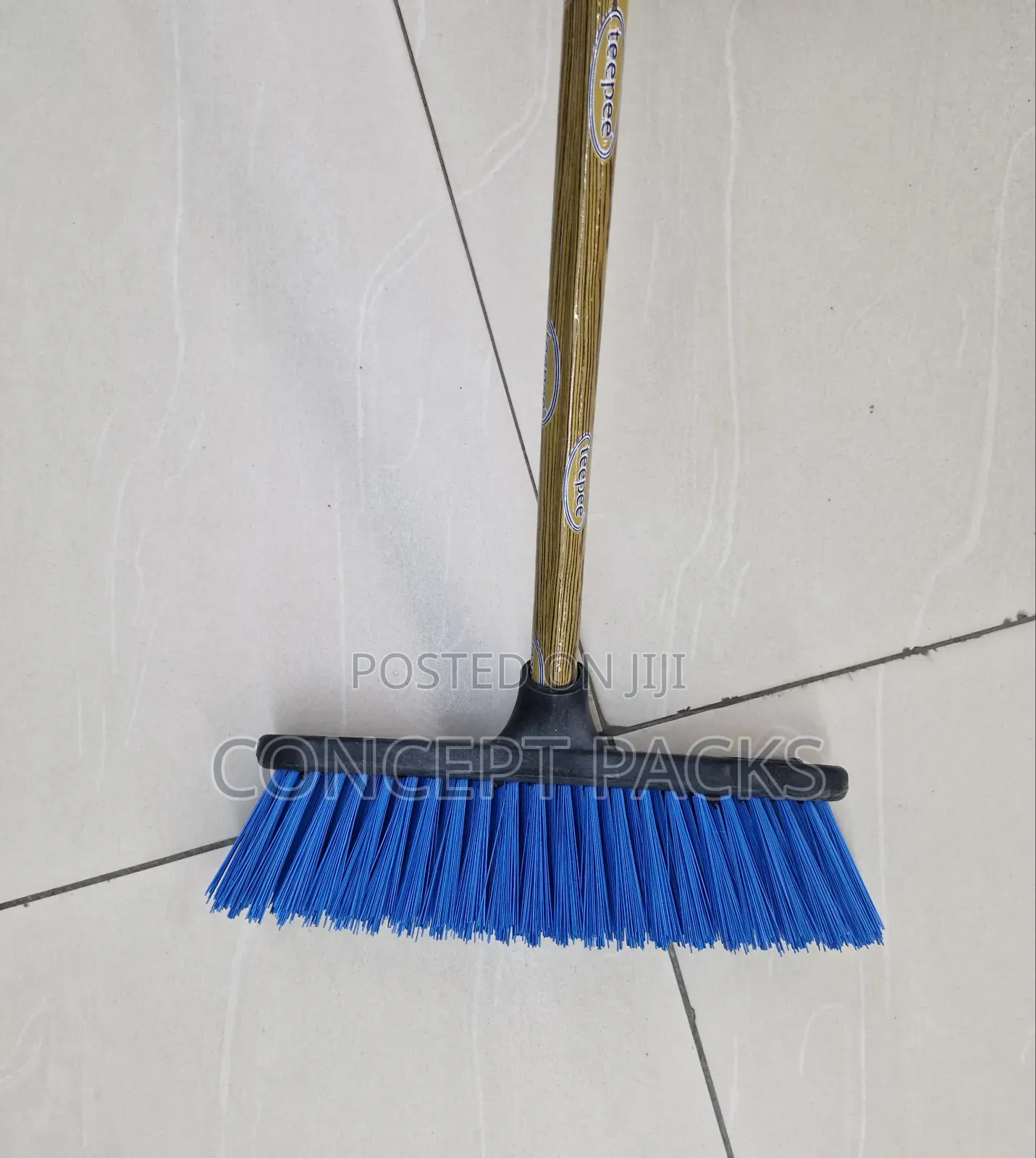 12pcs Medium Stiff Cleaning Broom With Handle.