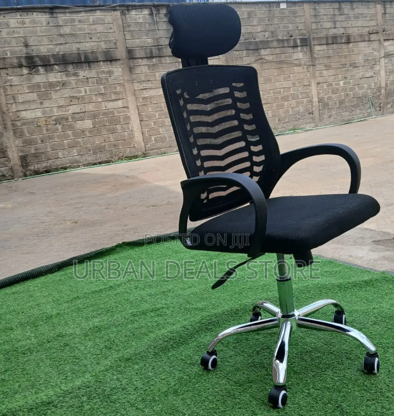 Secretarial Mesh Office Chair With Headrest