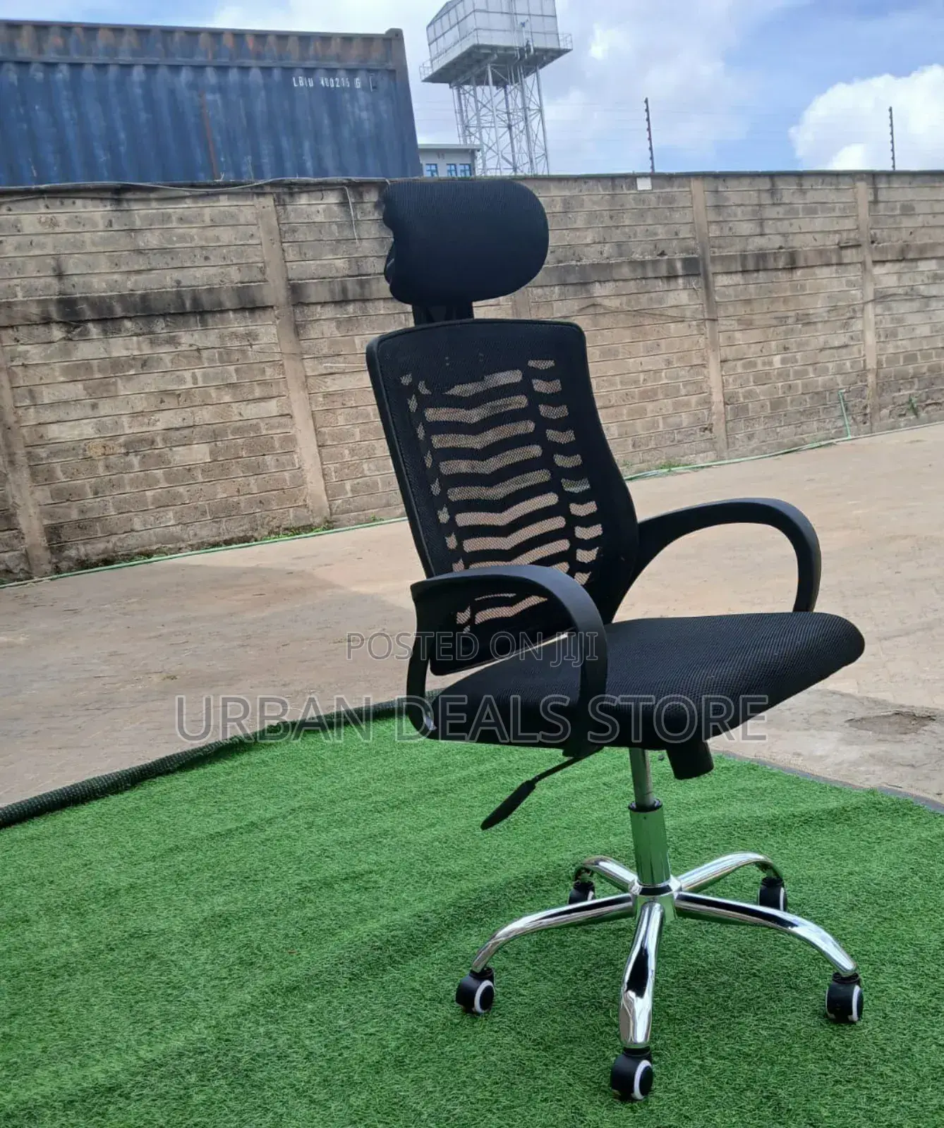 Secretarial Mesh Office Chair With Headrest