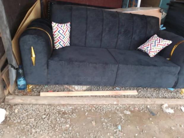 Black 3 Seater Sofa ( Throw Away Pillows)