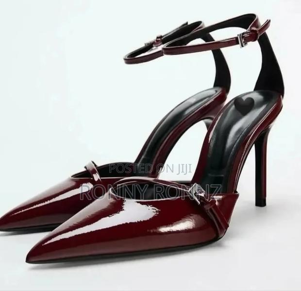 Black Angle Strap Heels - thumbnail 3