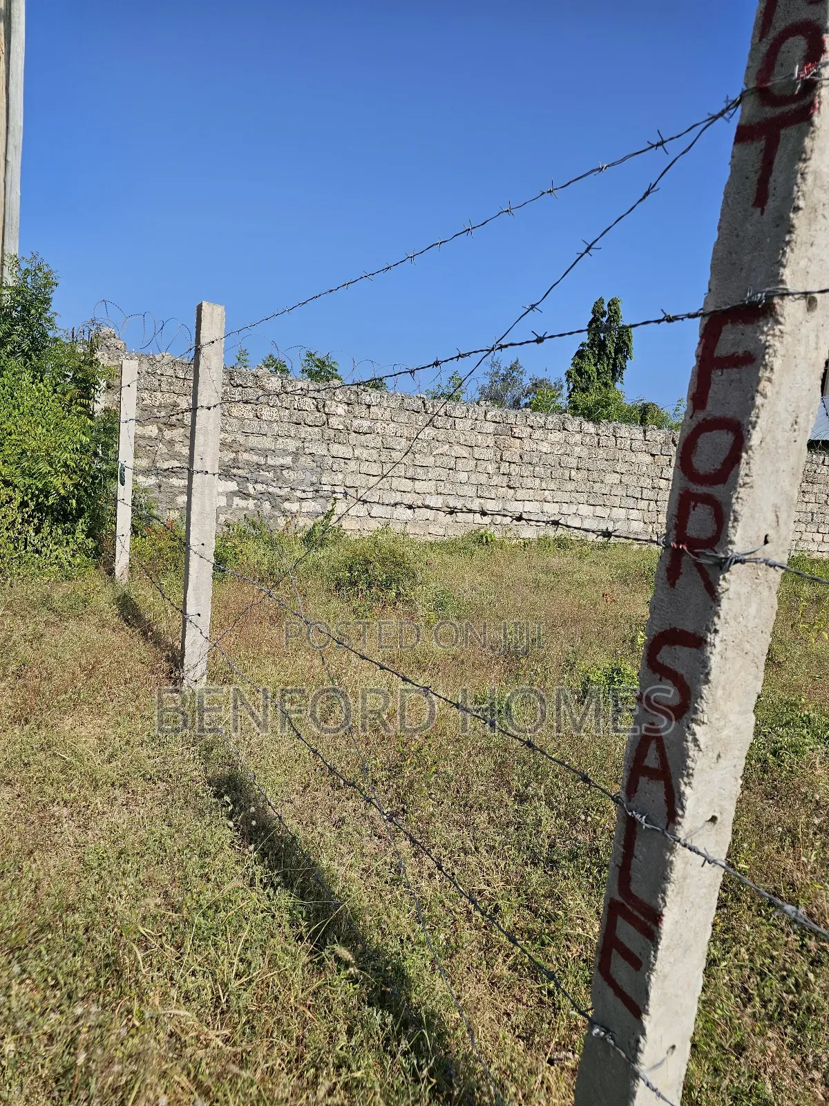 Quarter Acre Piece of Land With Perimeter Wall Fence on Sale Shanzu