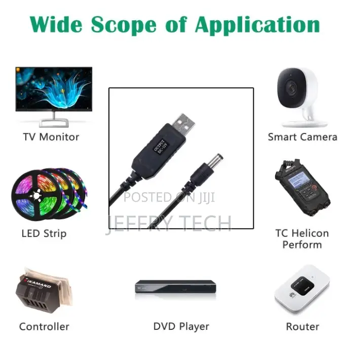 Usb Boost Cable to 12v Router/Tablet/Cell Phone/ Ebook