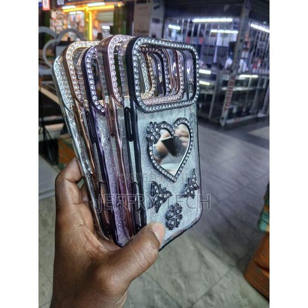 Shining Mirror Glass Case for Apple iPhone 17 Pro Max – Luxury Rhinest - thumbnail 3
