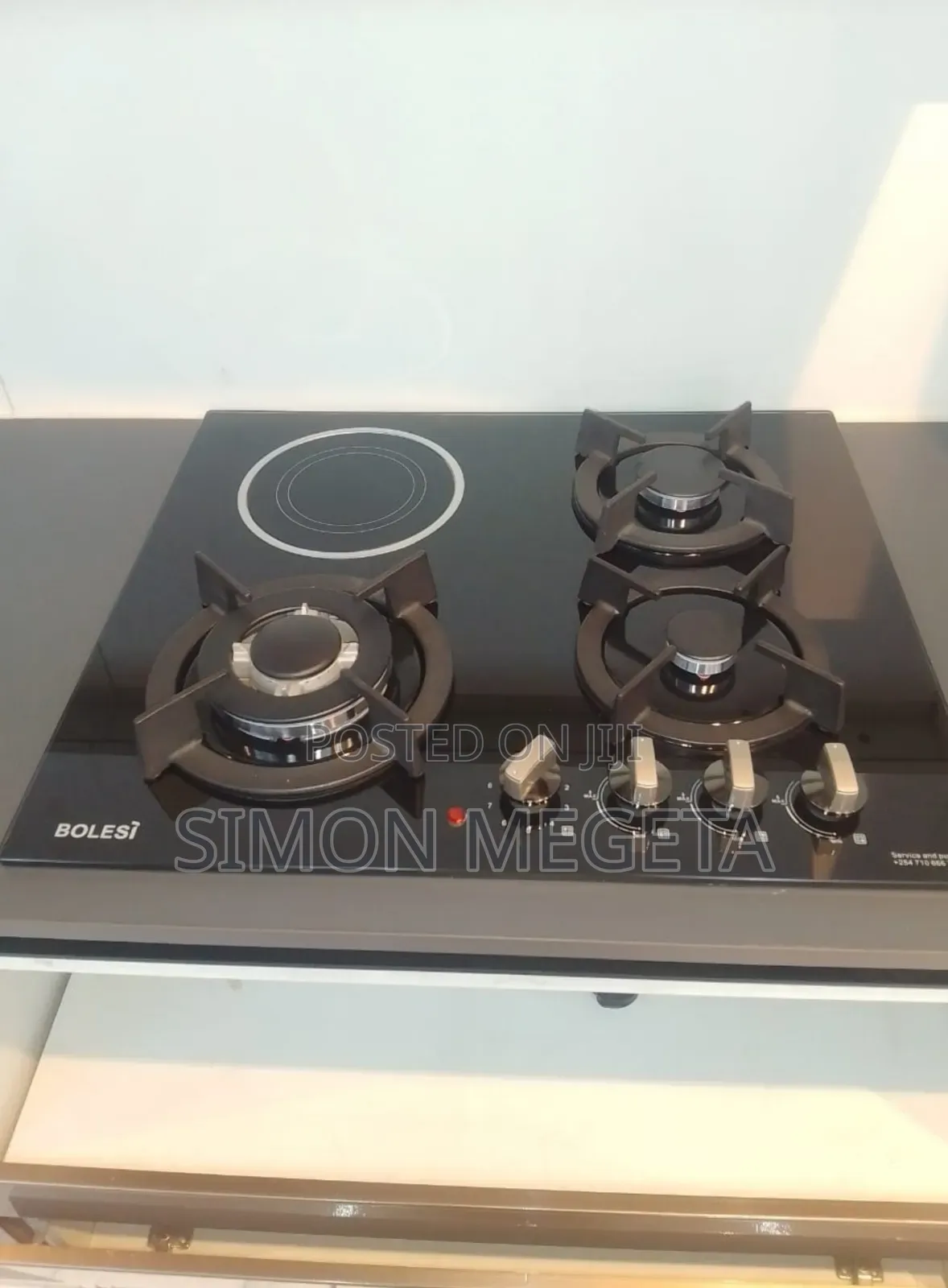 Bolesi Hob 3 Gas Burners +1 Infrared Electric With Gas Sensor