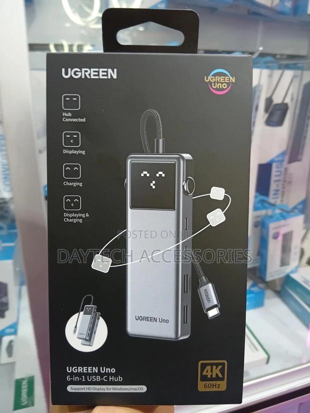 Ugreen Uno 6-in-1 Usb-C Hub 2xusb-A3.2 + 2xusb-C3.2 + at 60hz Hdmi - thumbnail 2