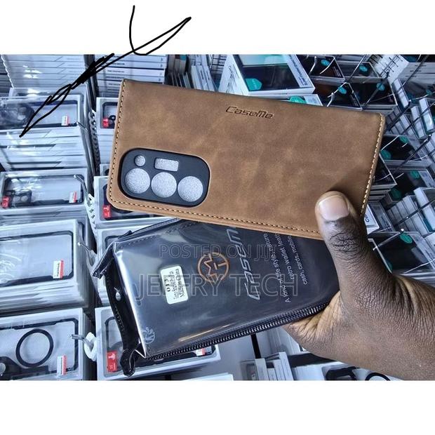 Brown Luxury Retro Leather Wallet Case for Tecno Spark 40 Pro Plus - thumbnail 3