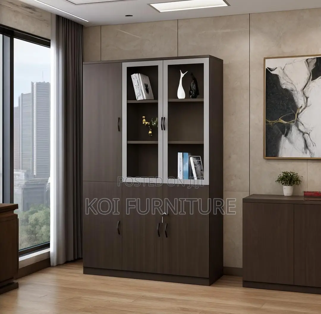 Office Cabinet : 3-Door Wooden Advanced Office Filling Cabinet