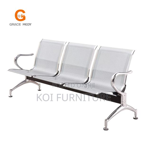 Office Chair : 3-Seater Metal Waiting Bench - thumbnail 8