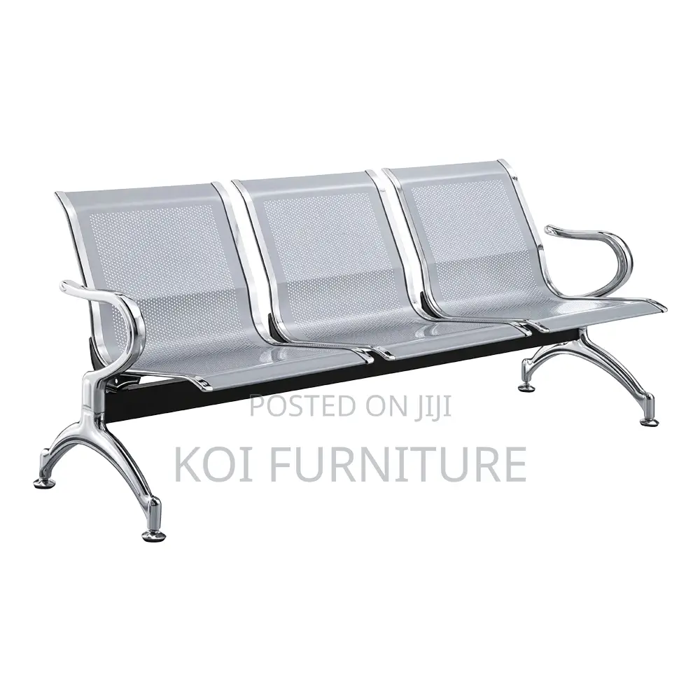 Office Chair : 3-Seater Metal Waiting Bench