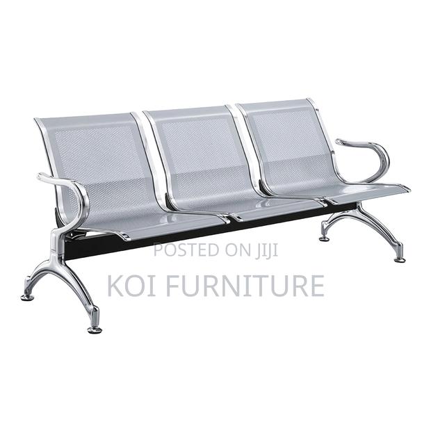 Office Chair : 3-Seater Metal Waiting Bench - thumbnail 9