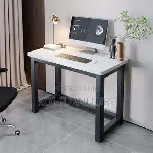 Office Desk : 1.2 Modern Minimalist Computer Desk-Light Wood Grain Top