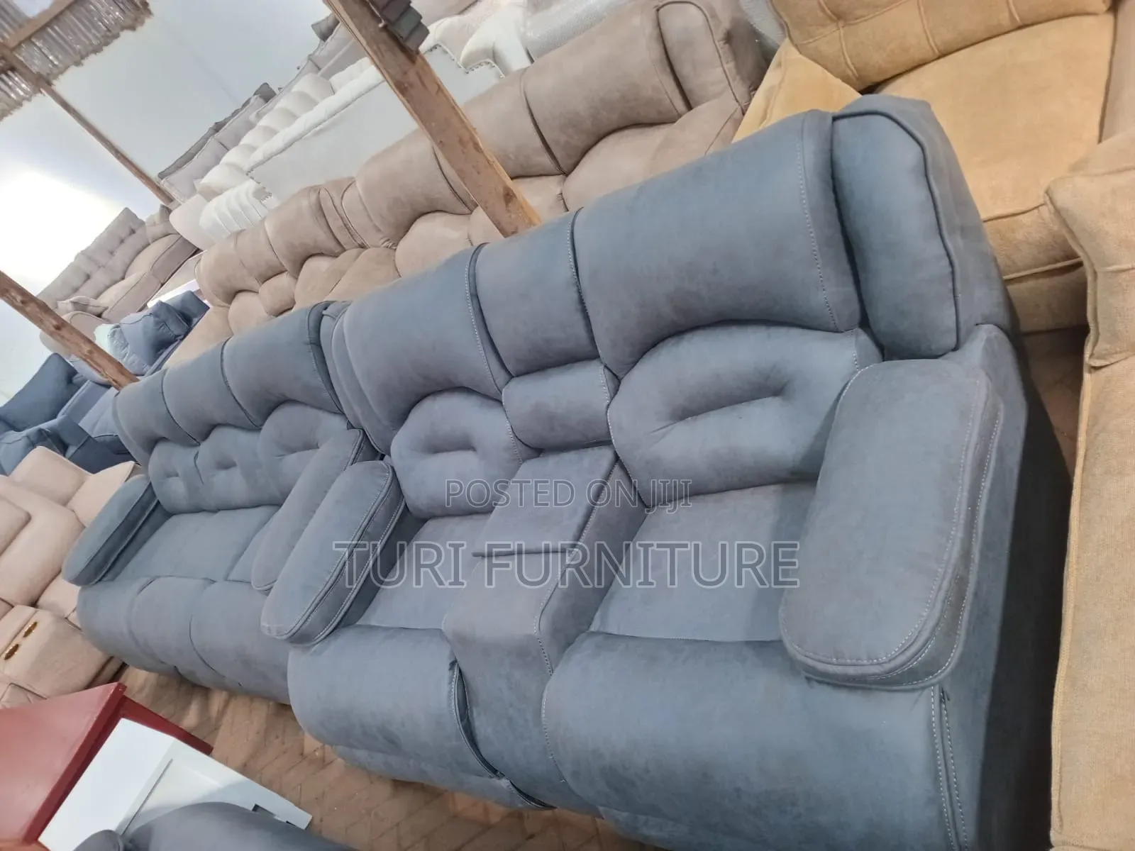Semrecliner Sofa With Spring Cushions