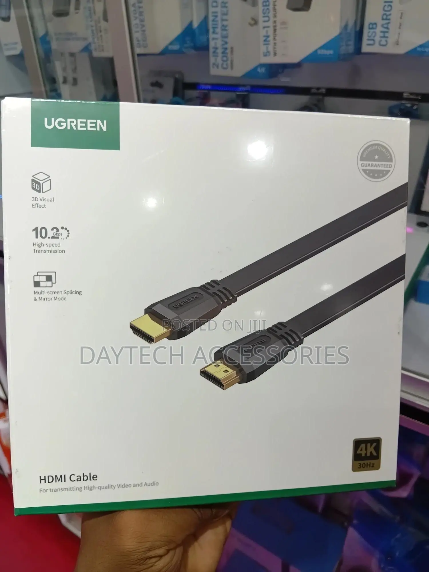 Ugreen Hdmi Male to Male Flat Cable 5m (Black) (Ed015/50821)
