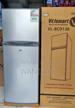 Silver Volsmart 138 Litres Double Door Refrigerator