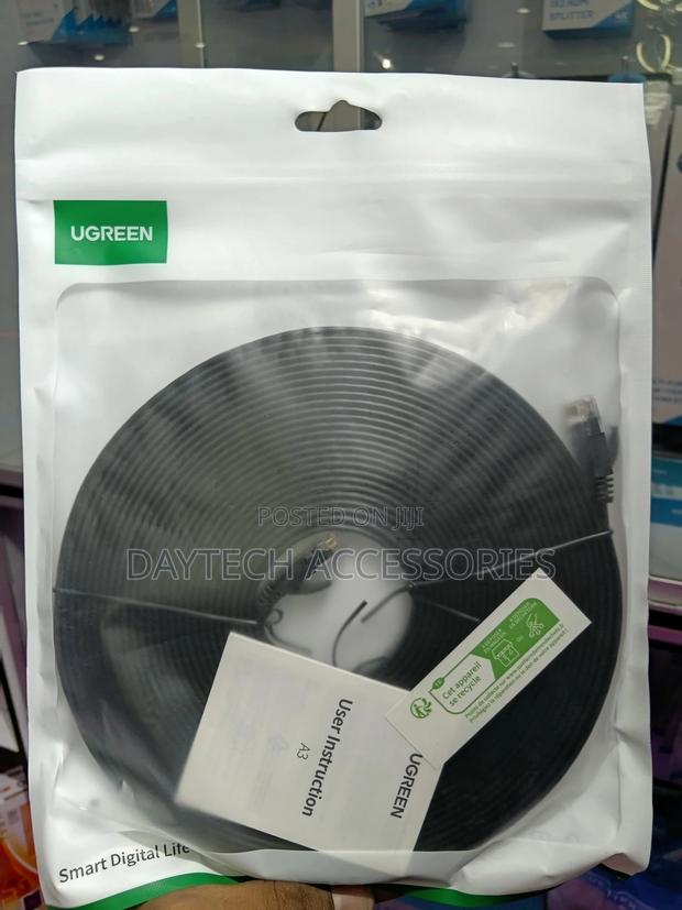 Ugreen Nw102 50178 Flat Lan Ethernet Cable Cat. 6 10m - Black - thumbnail 4