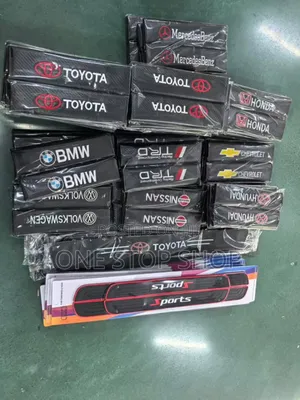2pc Set Safety Belt Cover With Car Logo Brand