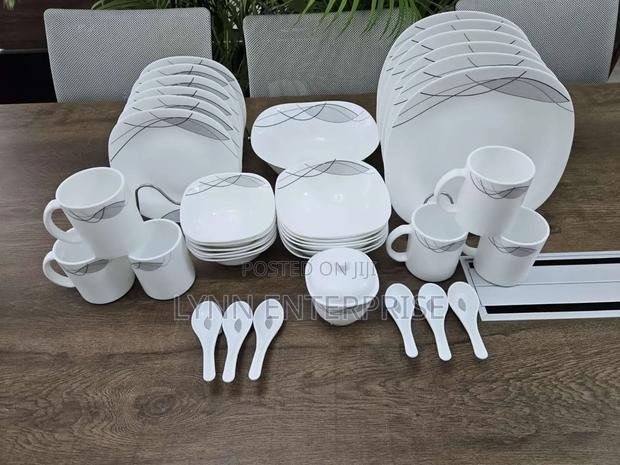 39 Pieces Square Opal Glass Dinner Set