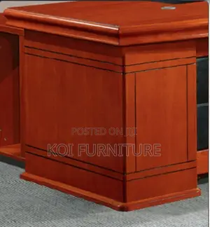 Office Desk : 1.6m Mahogany-Colored Boss Executive Office Set,