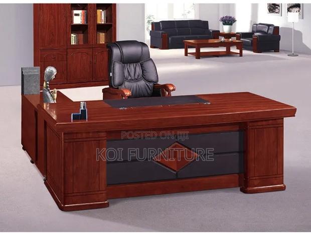 Office Desk : 1.6m Mahogany-Colored Boss Executive Office Set, - thumbnail 8