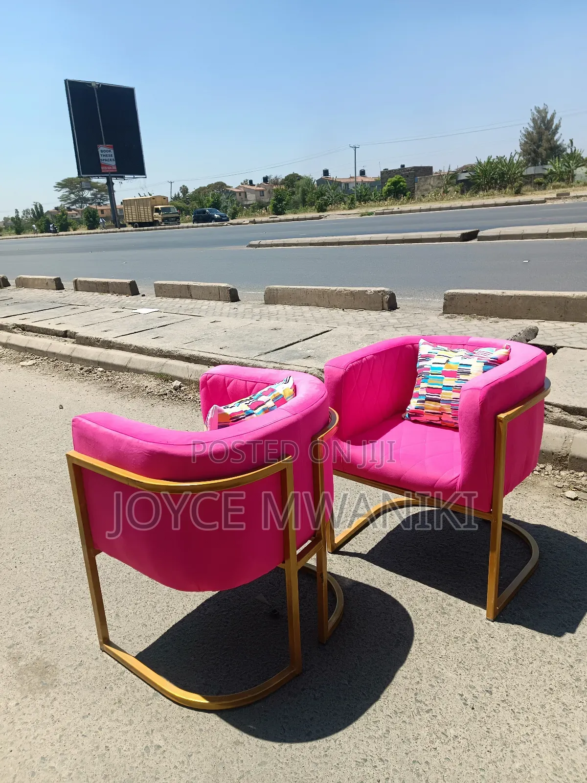 2 Manicure Seats or Salon Seats, Hot Pink 