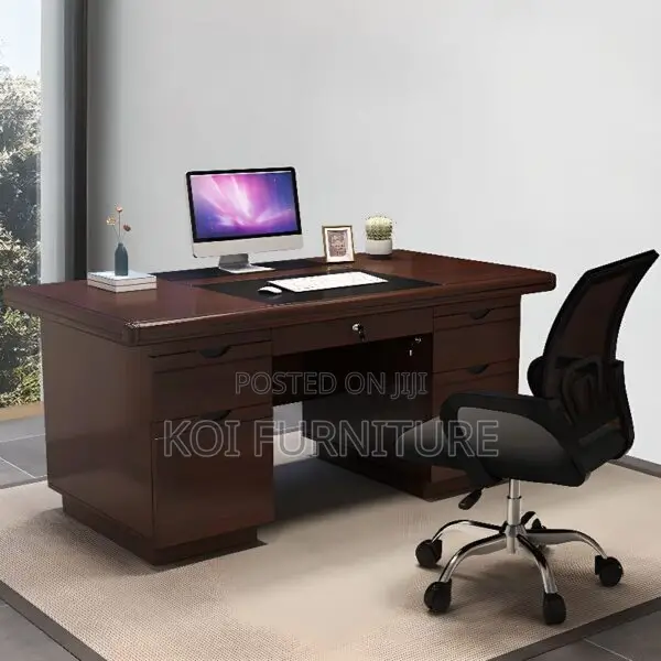Office Desk : 1.2m Mahogany Modern Classic Office Desk