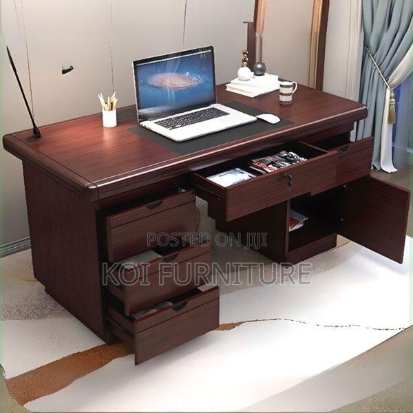 Office Desk : 1.2m Mahogany Modern Classic Office Desk - thumbnail 2