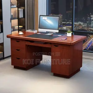 Office Desk : 1.2m Mahogany Modern Classic Office Desk