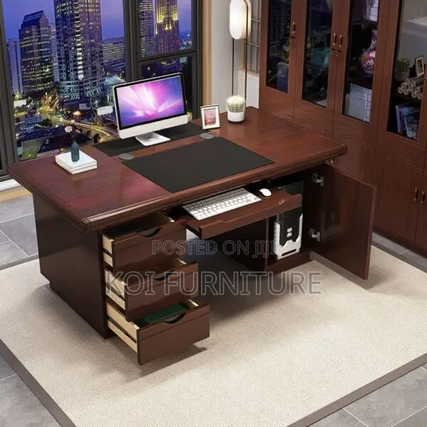 Office Desk : 1.2m Mahogany Modern Classic Office Desk