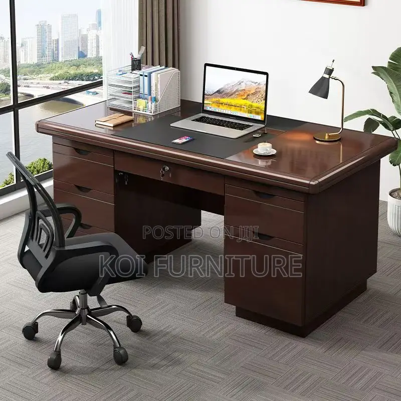 Office Desk : 1.2m Mahogany Modern Classic Office Desk