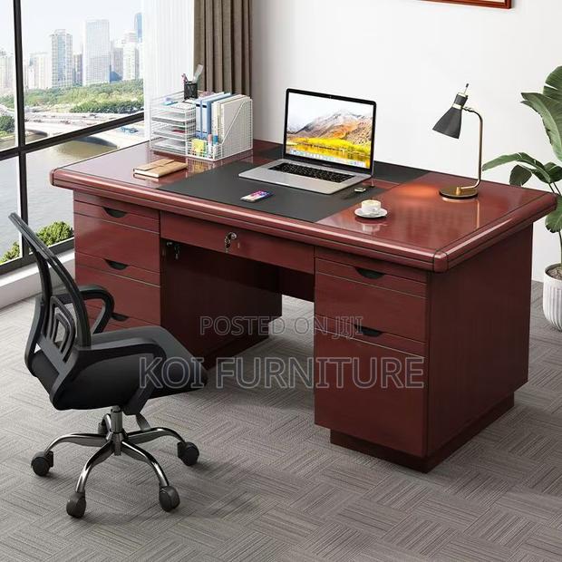 Office Desk : 1.2m Mahogany Modern Classic Office Desk - thumbnail 9
