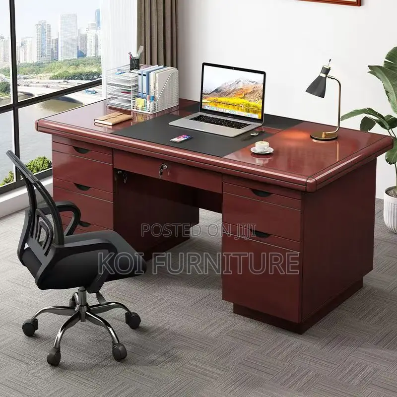 Office Desk : 1.2m Mahogany Modern Classic Office Desk