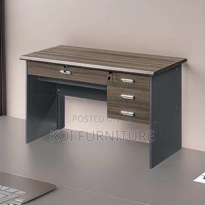 Office Desk : 0.9m Modern Office Desk Featuring a Dark Walnut Finish - thumbnail 2